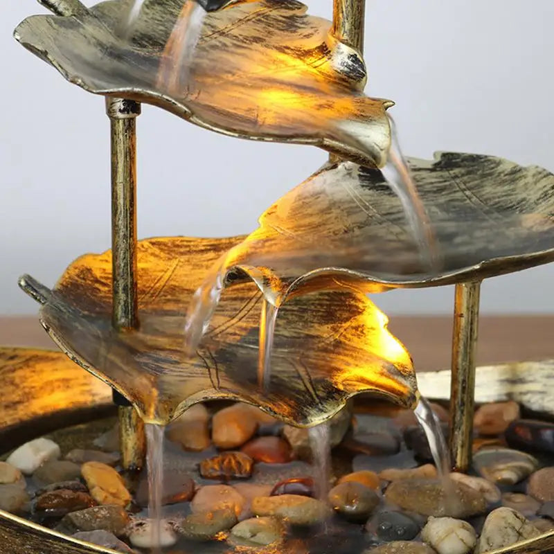 Zen Fountain Indoor Waterfall 4 Tier Metal Cascade - Meditation & Home Decor | Buddhive