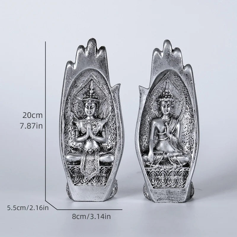 Buddha Hands Statue Resin - 8" Zen Meditation Decor for Home Altar & Sacred Space | Buddhive