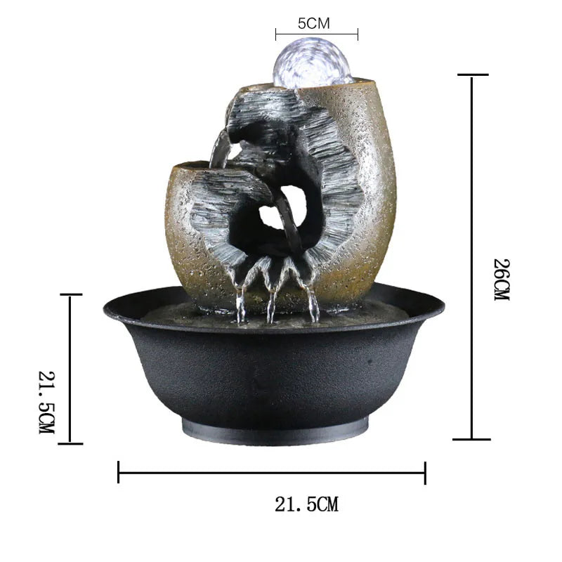 Zen Fountain Indoor Waterfall Resin Tabletop - Meditation & Home Decor | Buddhive