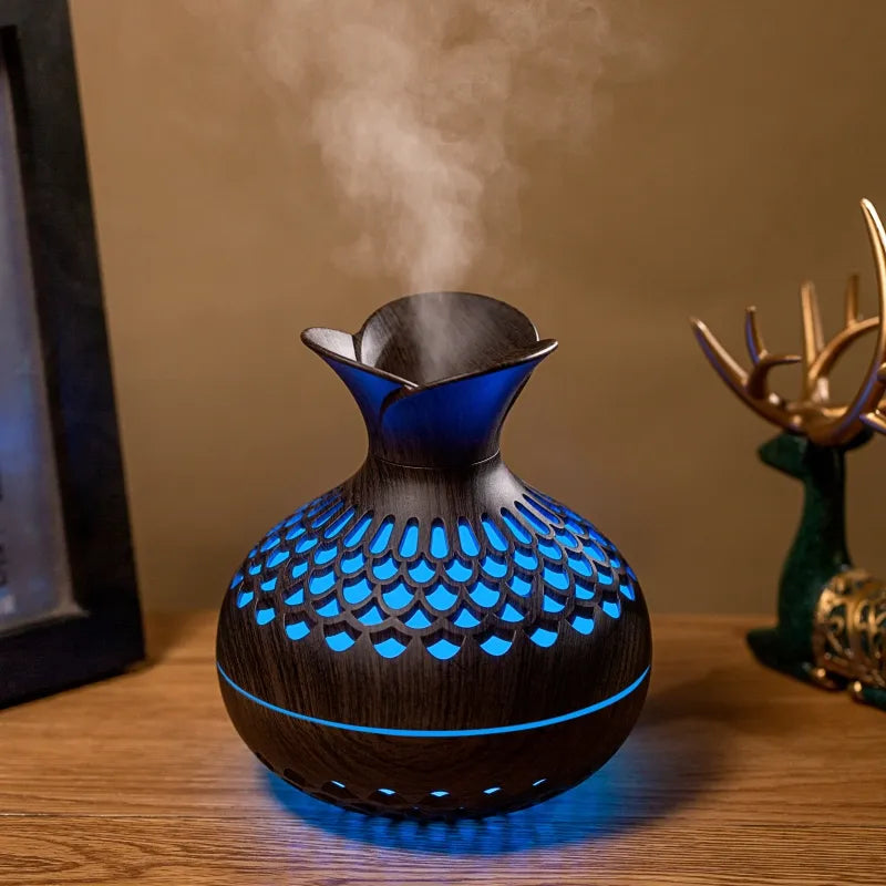 Essential Oil Diffuser Wood Grain Ultrasonic - Aromatherapy Humidifier 300ml | Buddhive