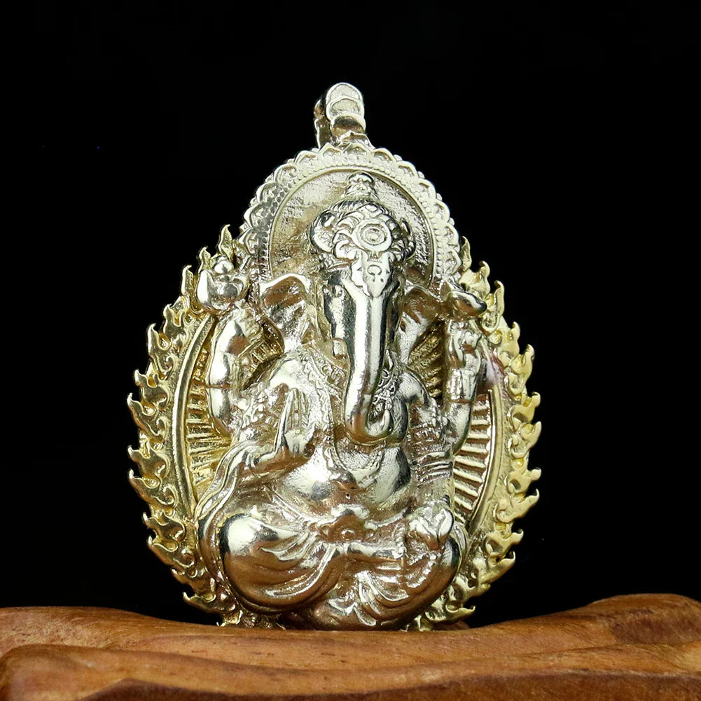 Ganesh Copper Amulet - Buddhist Protection Charm - Hindu Elephant God Pendant | Buddhive