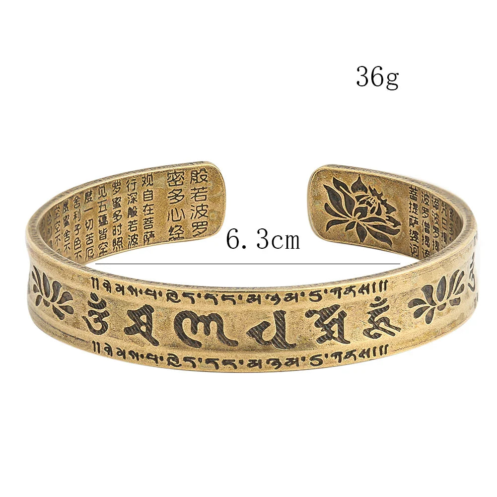 Tibetan Copper Bracelet Lotus Design - Handcrafted Buddhist Healing Jewelry | Buddhive