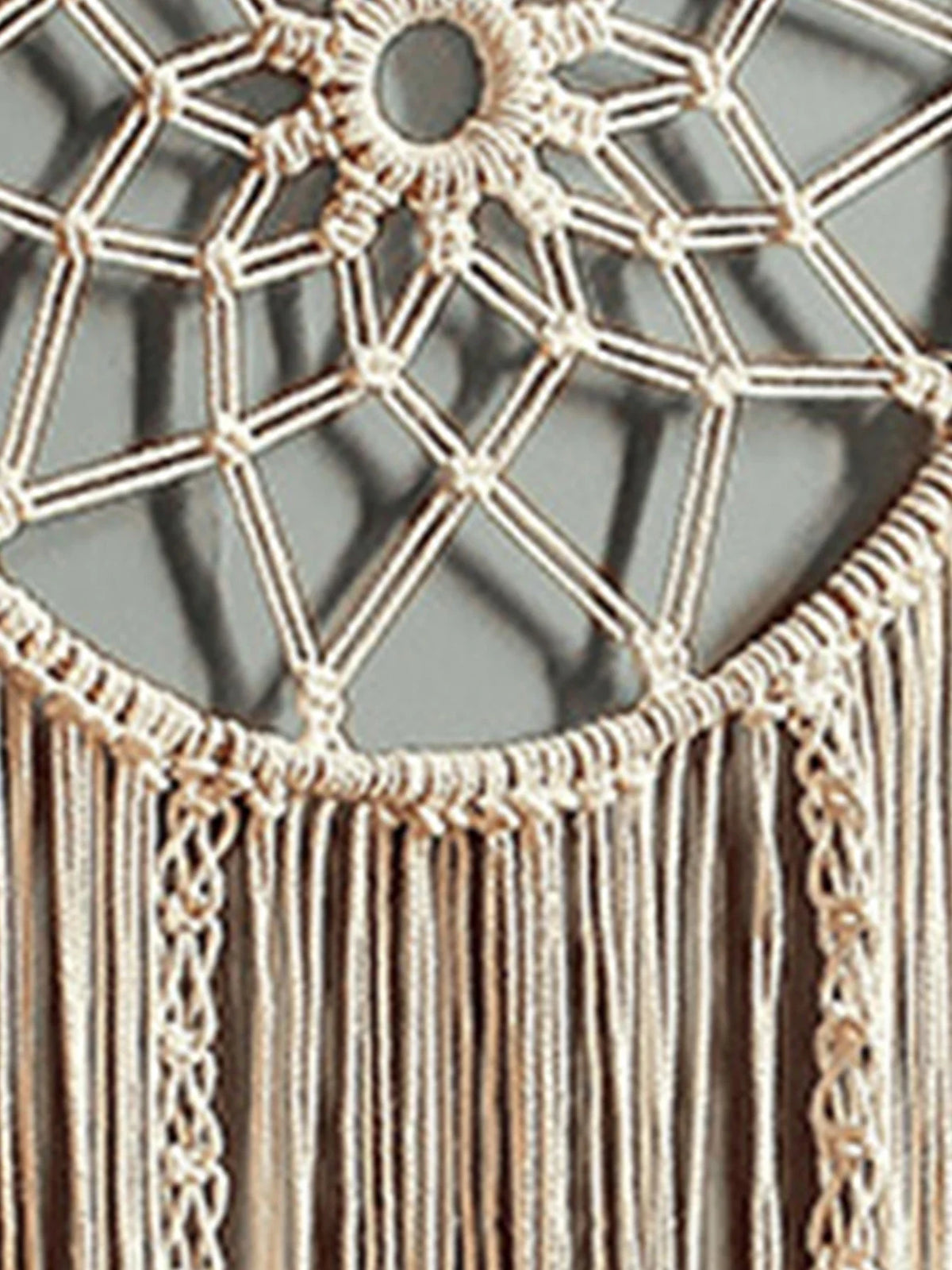 Macrame Dreamcatcher Lotus Wall Hanging - Handwoven Bohemian Buddhist Decor | Buddhive