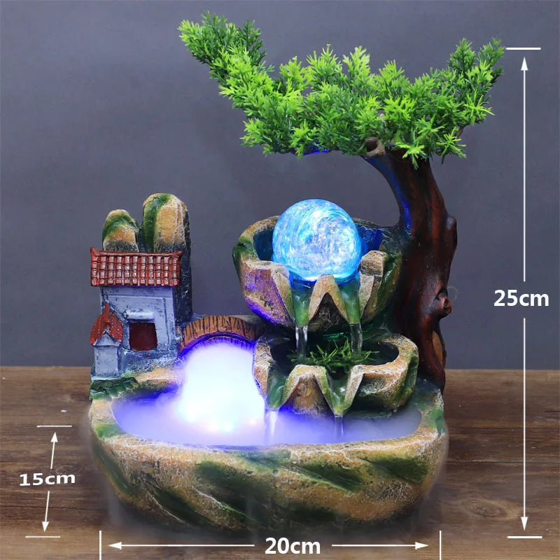 Zen Fountain Indoor Rotating Ball - Resin Tabletop Water Fountain for Meditation & Home Decor | Buddhive