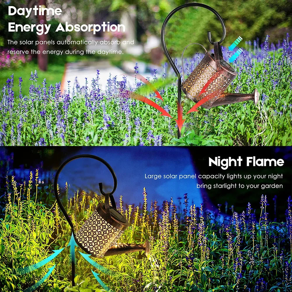 Solar Watering Can Garden Light - LED Zen Decor Outdoor Lamp with Stake | Buddhive