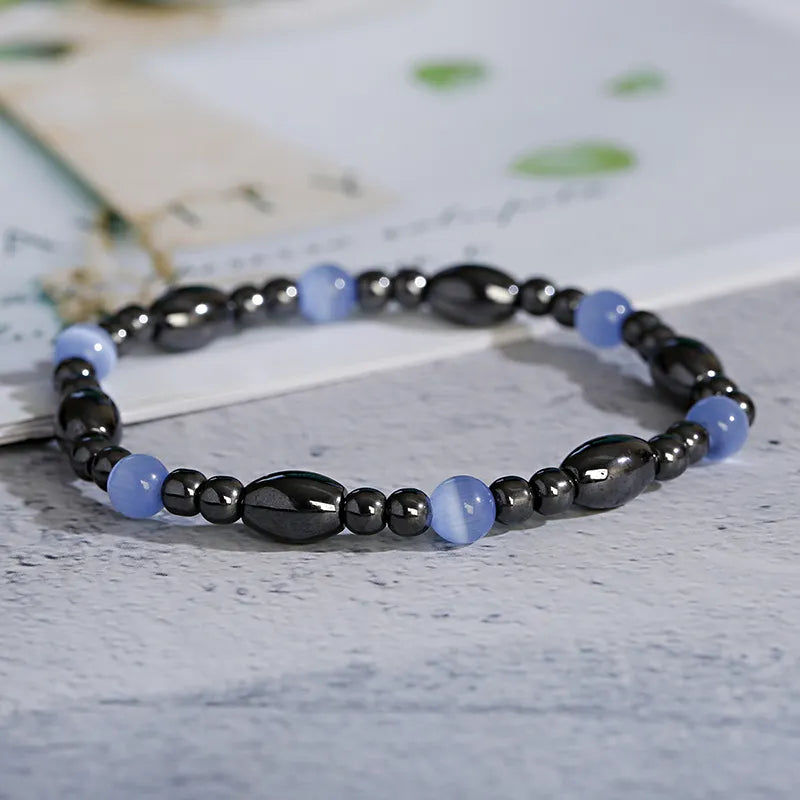 Sleep Bracelet Natural Stone Cat's Eye Magnetic Therapy for Rest & Relaxation | Buddhive