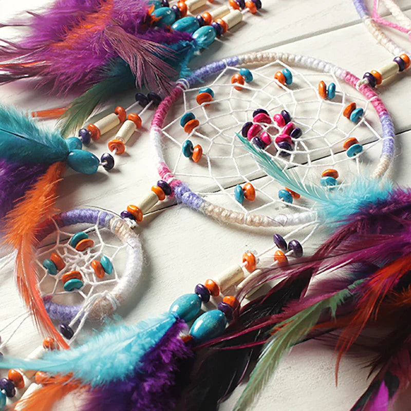 Native American Dreamcatcher Wall Hanging - Handwoven Wicker Feather Design - Boho Spiritual Decor | Buddhive