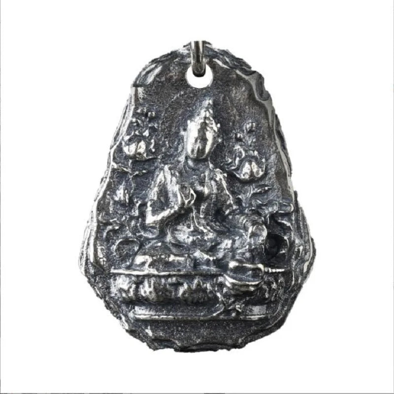 Buddhist Amulet Necklace Sterling Silver - Good Luck Charm Pendant | Buddhive