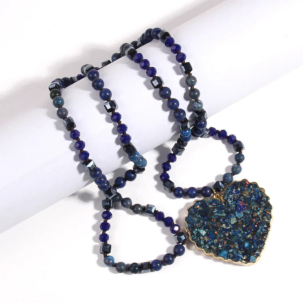 Green Heart Stone Necklace - Natural Gemstone Pendant - Buddhist Jewelry | Buddhive