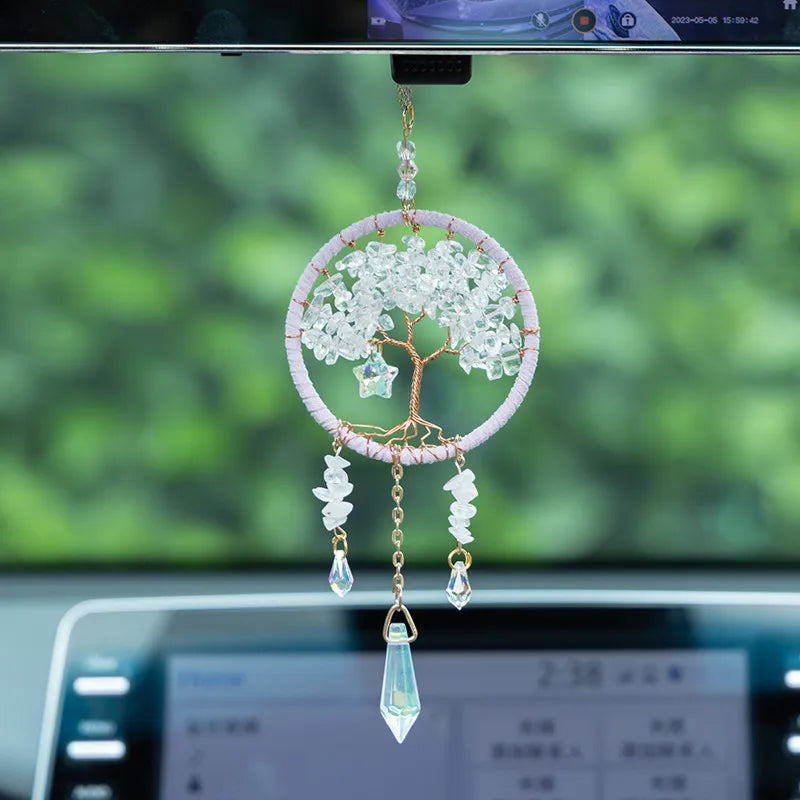 Tree of Life Dreamcatcher Stone Natural Gemstone Wall Hanging Decor | Buddhive