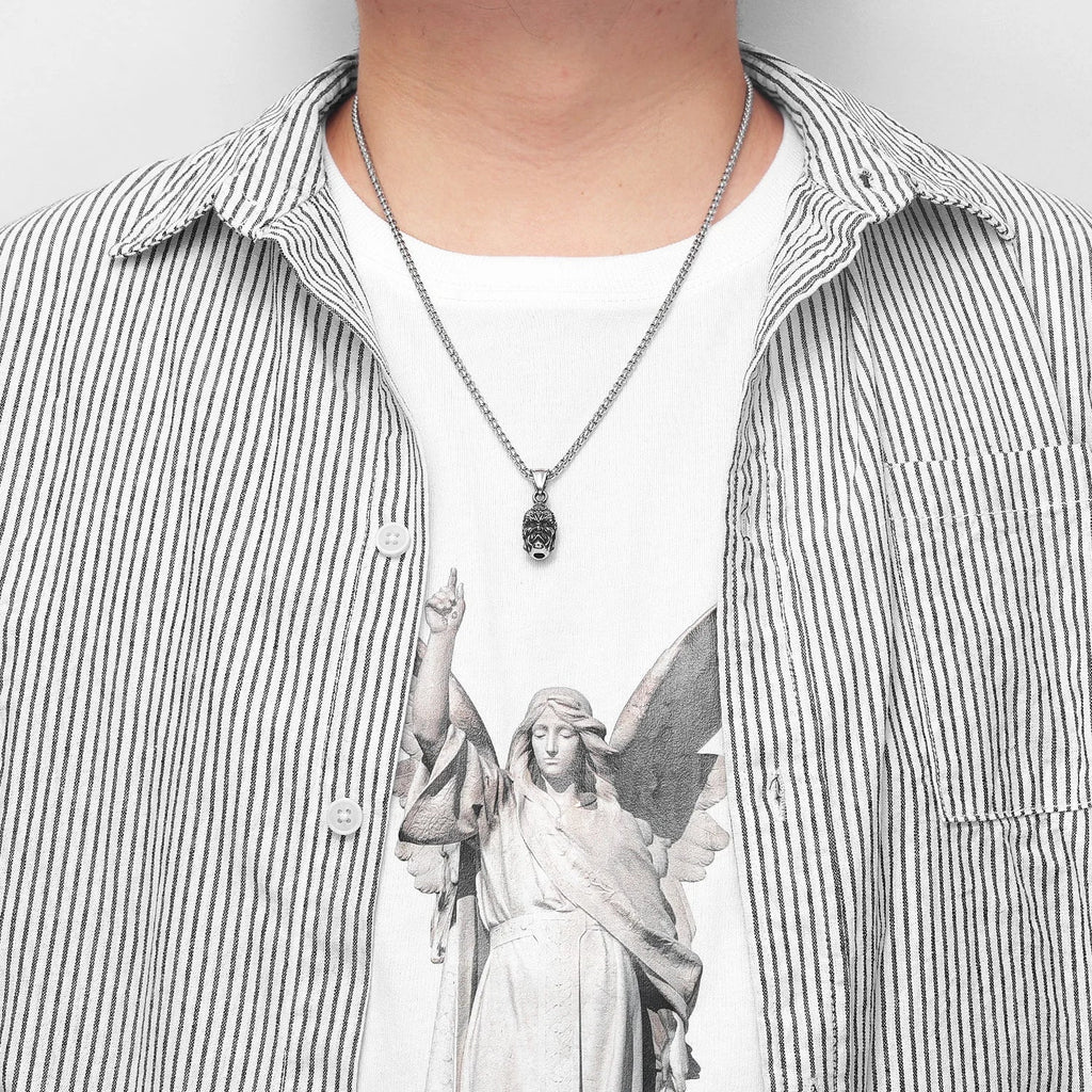 Buddha Demon Face Pendant Stainless Steel - Spiritual Protection Necklace | Buddhive