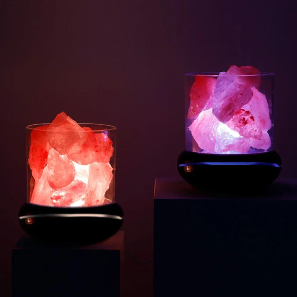 USB Salt Lamp Himalayan Pink - Natural Air Purifying Light for Desk & Meditation | Buddhive