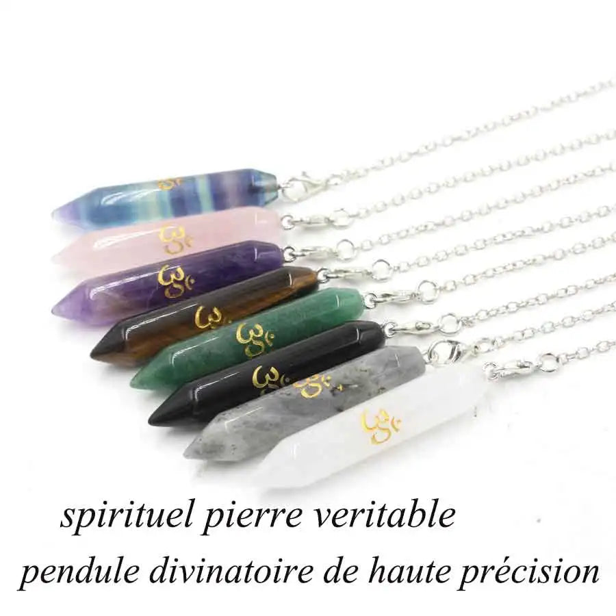Dowsing Pendulum Natural Stone with OM Symbol - Crystal Divination Tool for Reiki & Energy Work | Buddhive