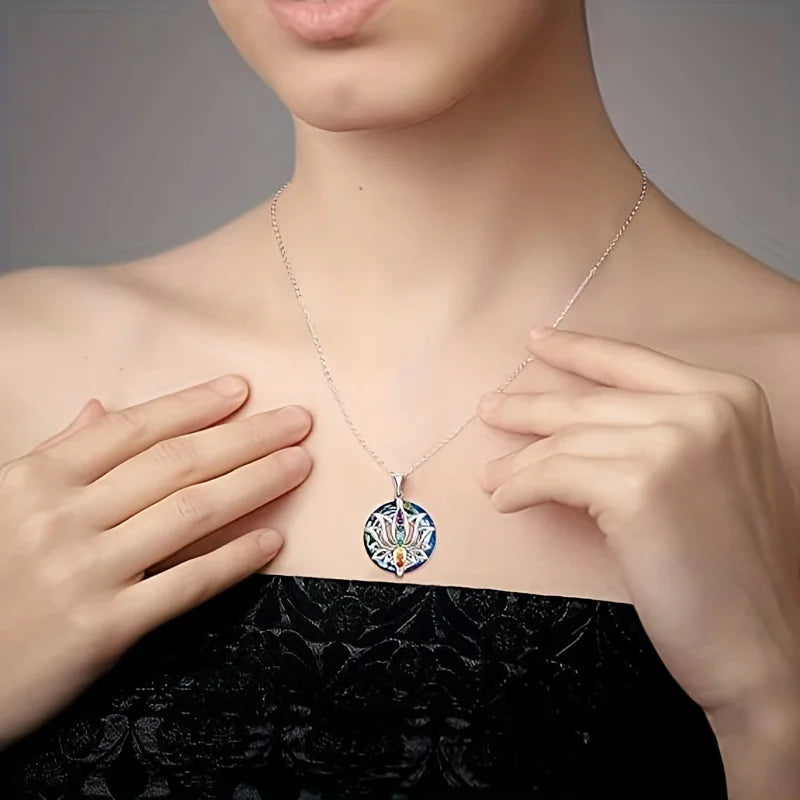 7 Chakra Necklace for Women - Natural Stone Pendant - Energy Balance & Healing | Buddhive