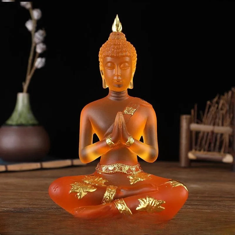 Buddha Statue Colorful Resin 6" Hand-Painted Meditation Decor | Buddhive