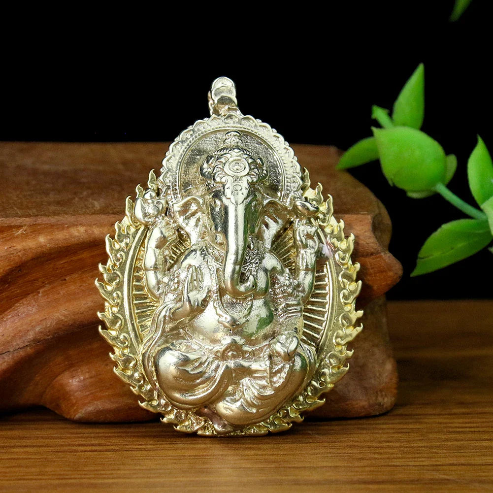 Ganesh Copper Amulet - Buddhist Protection Charm - Hindu Elephant God Pendant | Buddhive