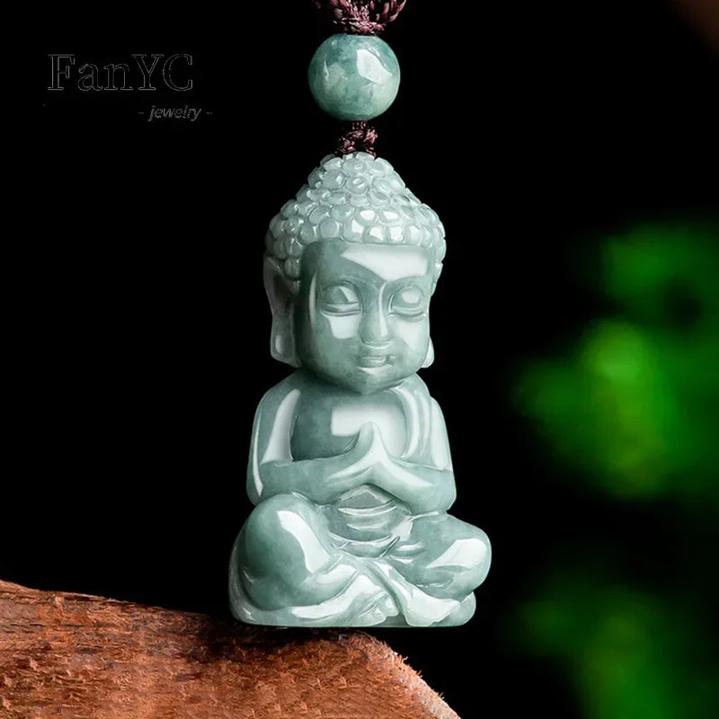 Jade Buddha Pendant - Genuine Natural Jade Stone - Buddhist Necklace Jewelry | Buddhive
