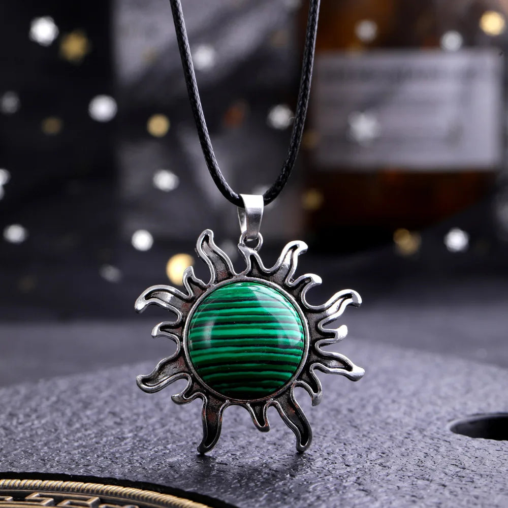 Quartz Sun Necklace - Natural Stone Buddhist Pendant - Unisex Spiritual Jewelry | Buddhive