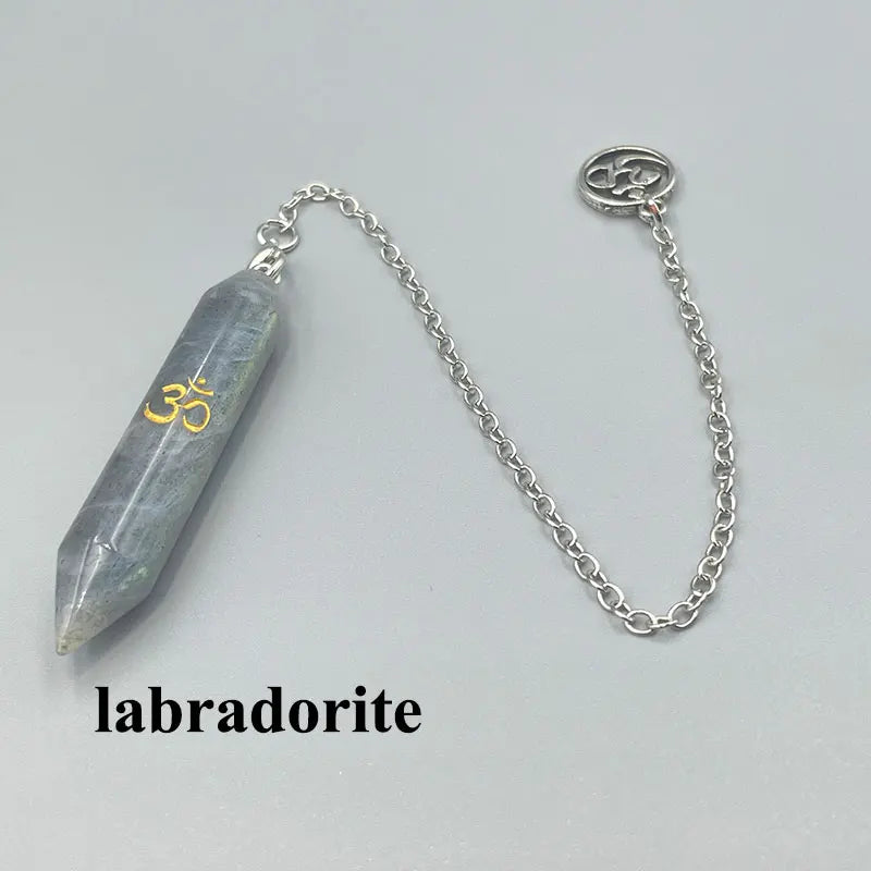 Dowsing Pendulum Natural Stone with OM Symbol - Crystal Divination Tool for Reiki & Energy Work | Buddhive
