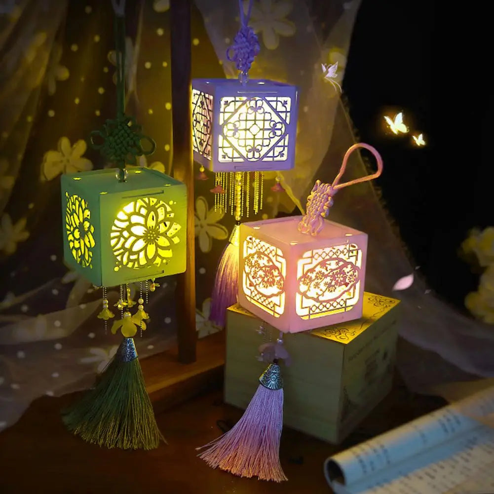 Handmade Chinese Lantern - Wooden Decorative Zen Lamp - Indoor Accent Lighting | Buddhive