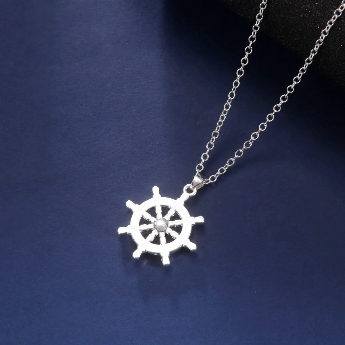 Buddhist Rudder Pendant Stainless Steel - Spiritual Navigation Symbol Necklace | Buddhive