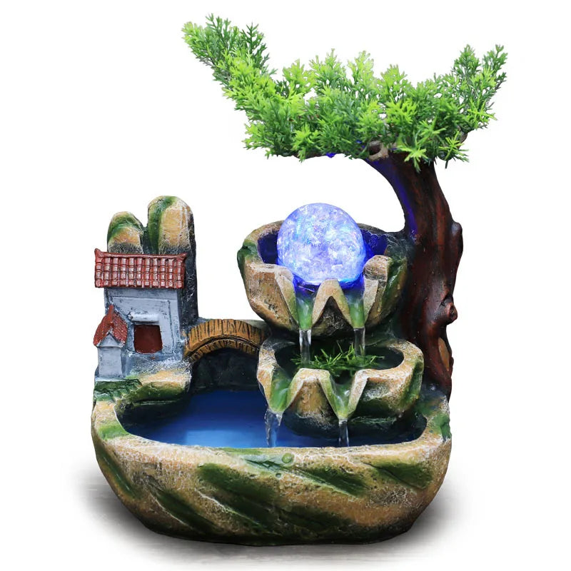Zen Fountain Indoor Rotating Ball - Resin Tabletop Water Fountain for Meditation & Home Decor | Buddhive