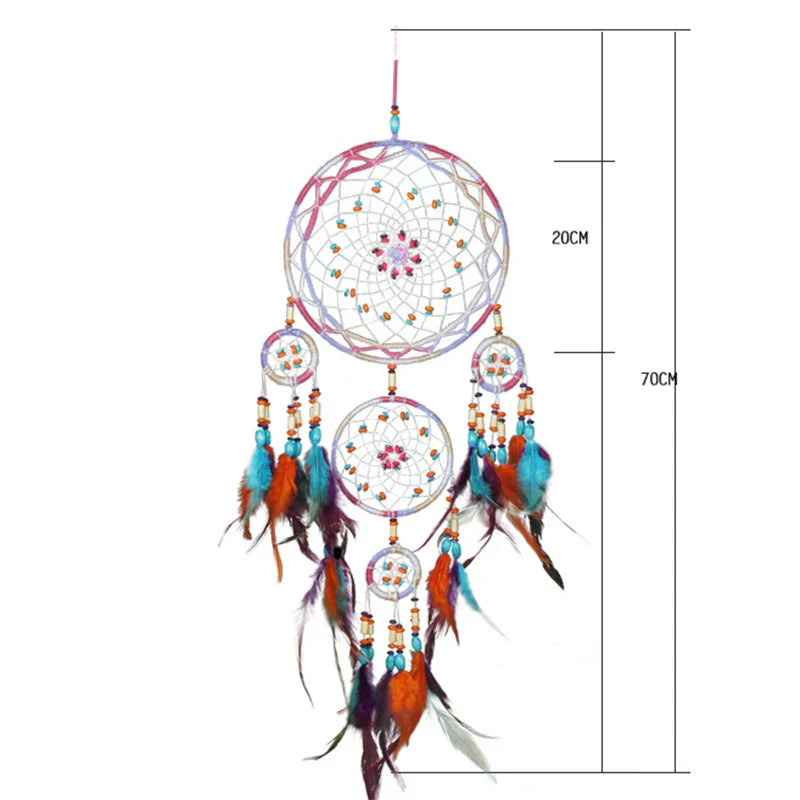 Native American Dreamcatcher Wall Hanging - Handwoven Wicker Feather Design - Boho Spiritual Decor | Buddhive