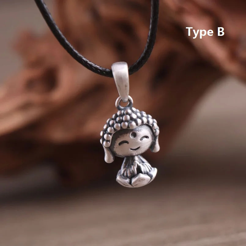 Tibetan Buddha Pendant - 925 Sterling Silver Small Buddha Necklace | Buddhive