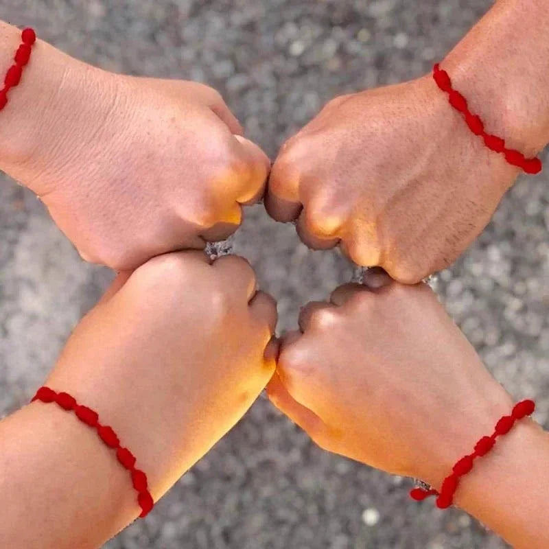 Red String Bracelet 7 Knots - Buddhist Protection Cord - Adjustable Cotton Thread | Buddhive