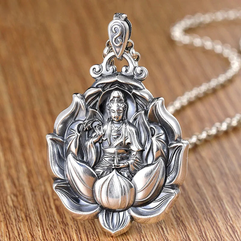 Buddha Pendant Silver Necklace - Sterling Quality Buddhist Amulet Jewelry | Buddhive