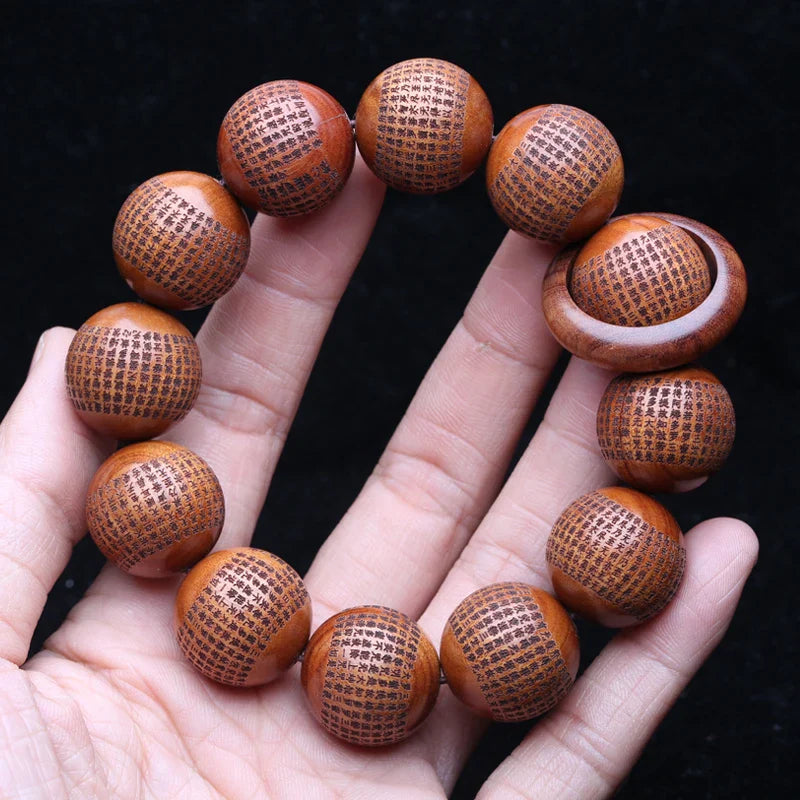 Tibetan Wood Bead Bracelet for Men - Buddhist Prayer Mala Wrist Bracelet | Buddhive