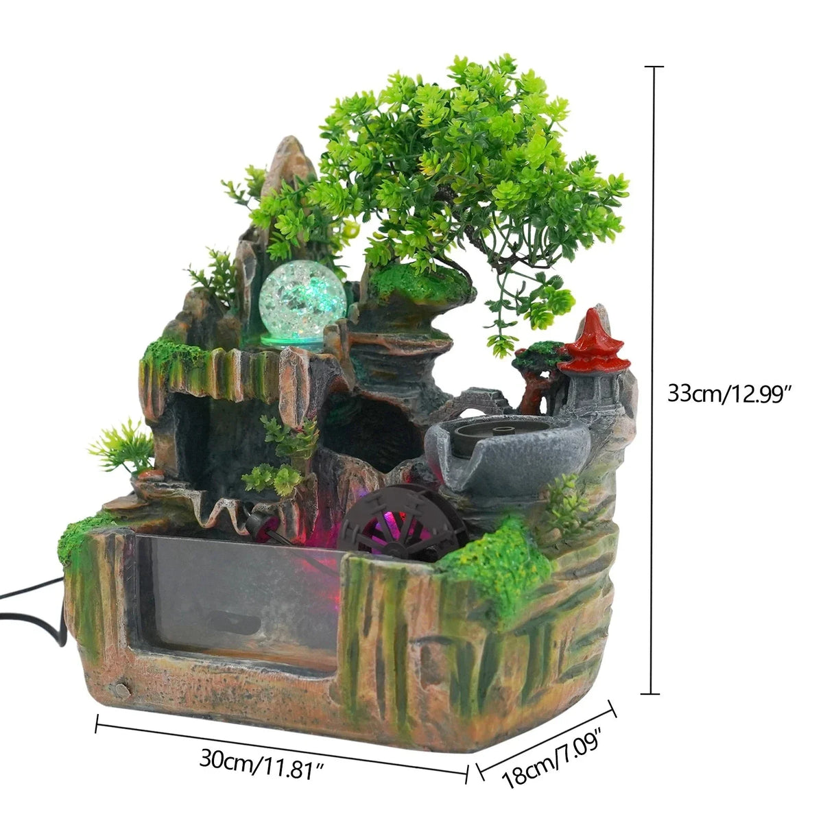 Zen Garden Indoor Fountain Resin Tabletop Water Feature for Meditation & Home Decor | Buddhive