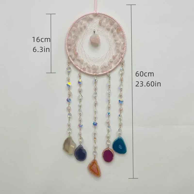 Chakra Dreamcatcher with Natural Stones - Crystal Spiritual Wall Hanging | Buddhive