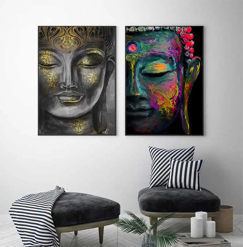 Smiling Buddha Poster Canvas Print - Zen Wall Art for Meditation & Home Decor | Buddhive