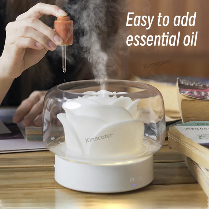 Lotus Flower Humidifier Essential Oil Diffuser - 1L Ultrasonic Aromatherapy Mist | Buddhive
