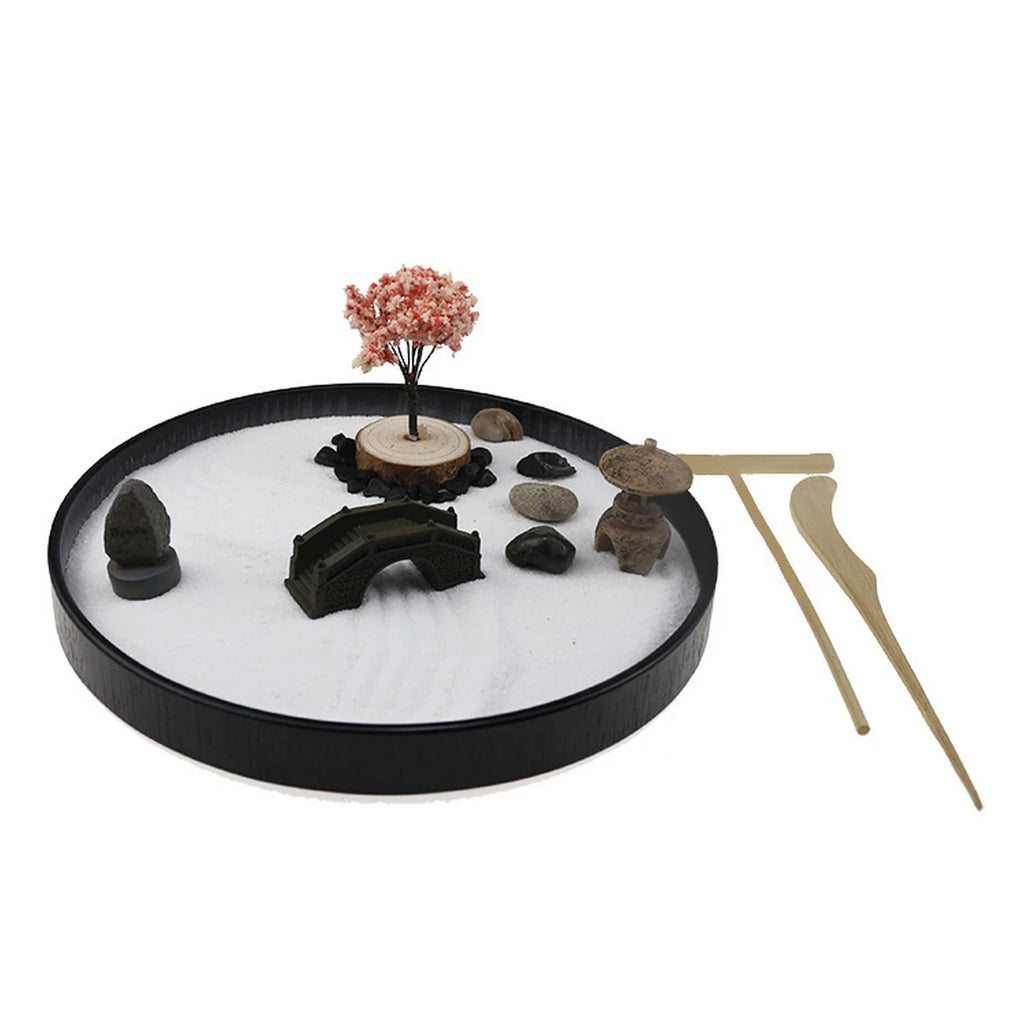 Mini Zen Garden Circular Design - Japanese Meditation Kit 24x24cm | Buddhive