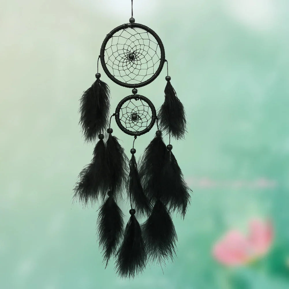 Black Dreamcatcher Wall Hanging - Modern PVC Design - Bohemian Spiritual Decor | Buddhive
