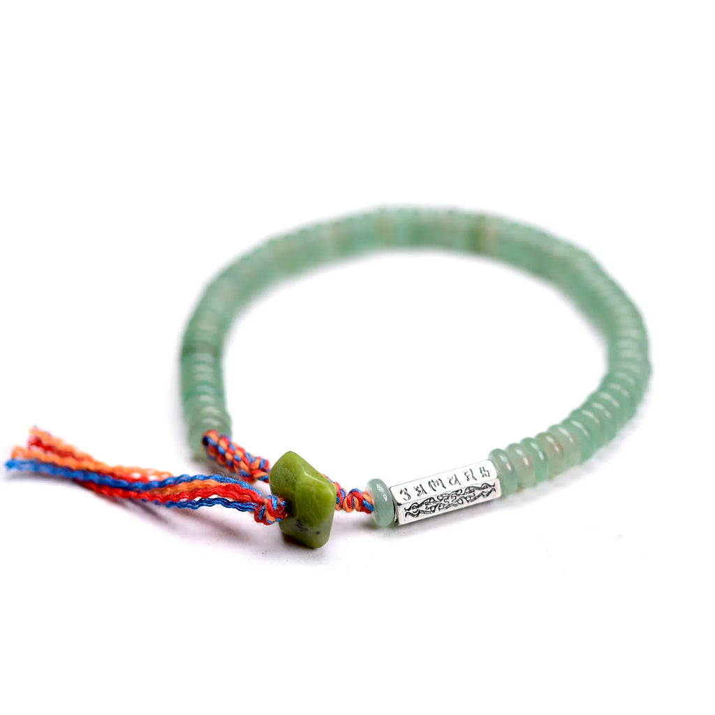 Tibetan Aventurine Bracelet - Natural Green Stone Buddhist Jewelry for Balance & Harmony | Buddhive