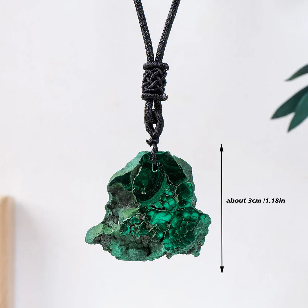 Malachite Necklace Raw Crystal Stone - Natural Gemstone Buddhist Jewelry | Buddhive
