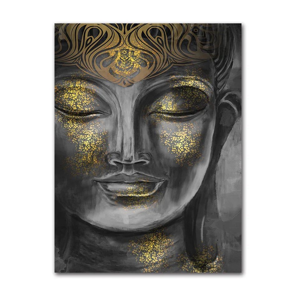 Smiling Buddha Poster Canvas Print - Zen Wall Art for Meditation & Home Decor | Buddhive