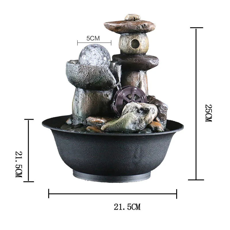 Zen Fountain Indoor Waterfall Resin Tabletop - Meditation & Home Decor | Buddhive
