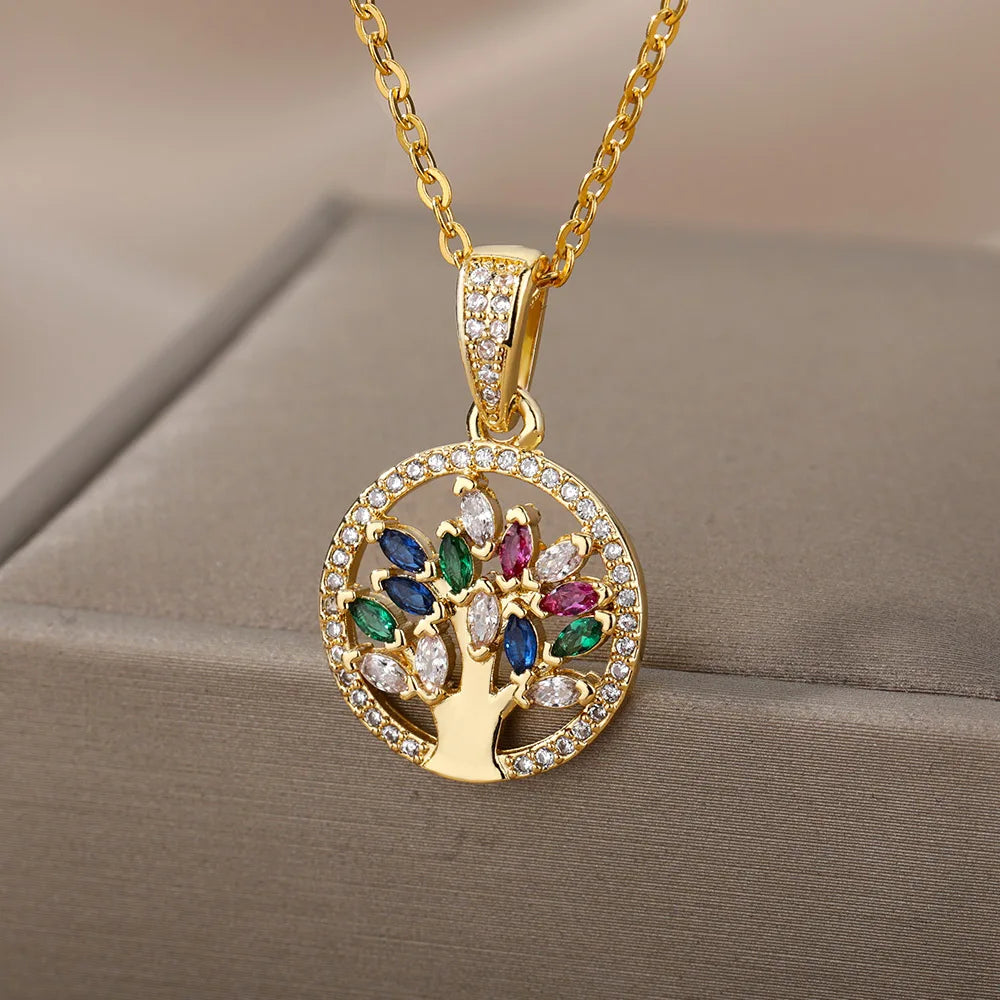 Tree of Life Necklace Stainless Steel - Buddhist Pendant for Women | Buddhive