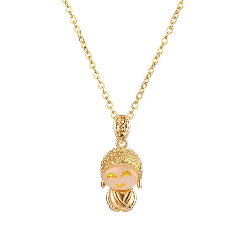 Buddha Necklace Pendant for Women - Cute Laughing Buddha Charm - Buddhist Jewelry | Buddhive
