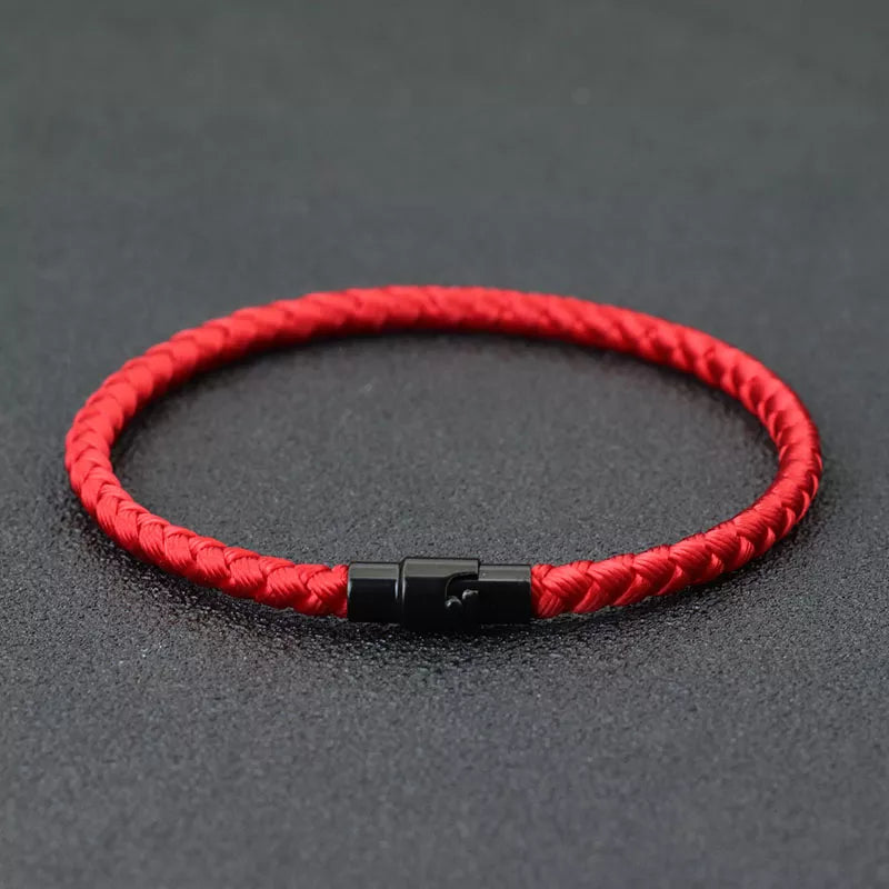 Red Buddhist Bracelet for Men - Cotton & Zinc Alloy - Protection & Energy | Buddhive