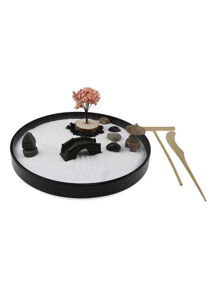 Mini Zen Garden Circular Design - Japanese Meditation Kit 24x24cm | Buddhive