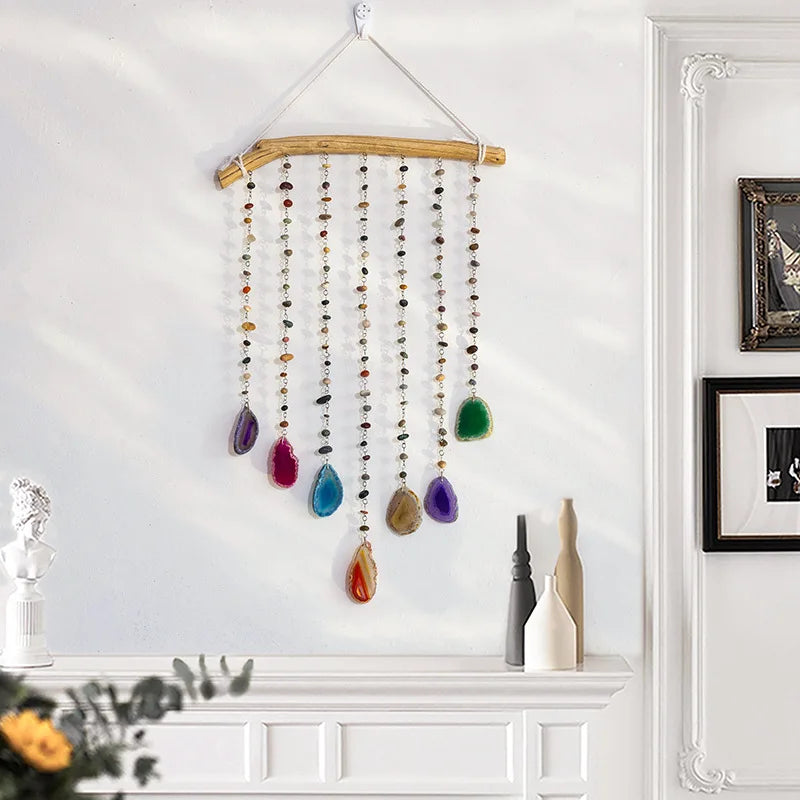 Chakra Dreamcatcher with Natural Stones - Crystal Spiritual Wall Hanging | Buddhive