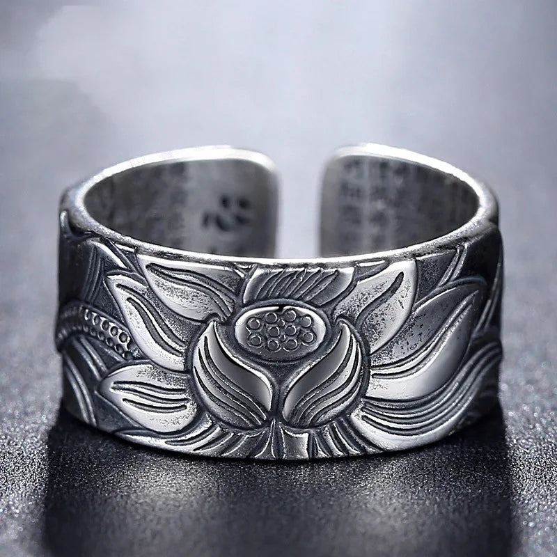 Lotus Flower Ring for Men - Zinc Alloy Buddhist Symbol Ring | Buddhive