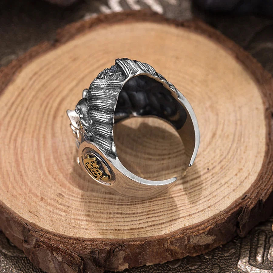 Buddha Ring Demon Protection Zinc Alloy Men's Buddhist Ring 8mm | Buddhive