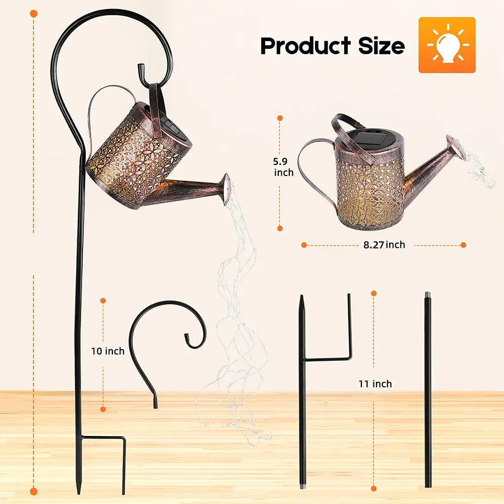 Solar Watering Can Garden Light - LED Zen Decor Outdoor Lamp with Stake | Buddhive
