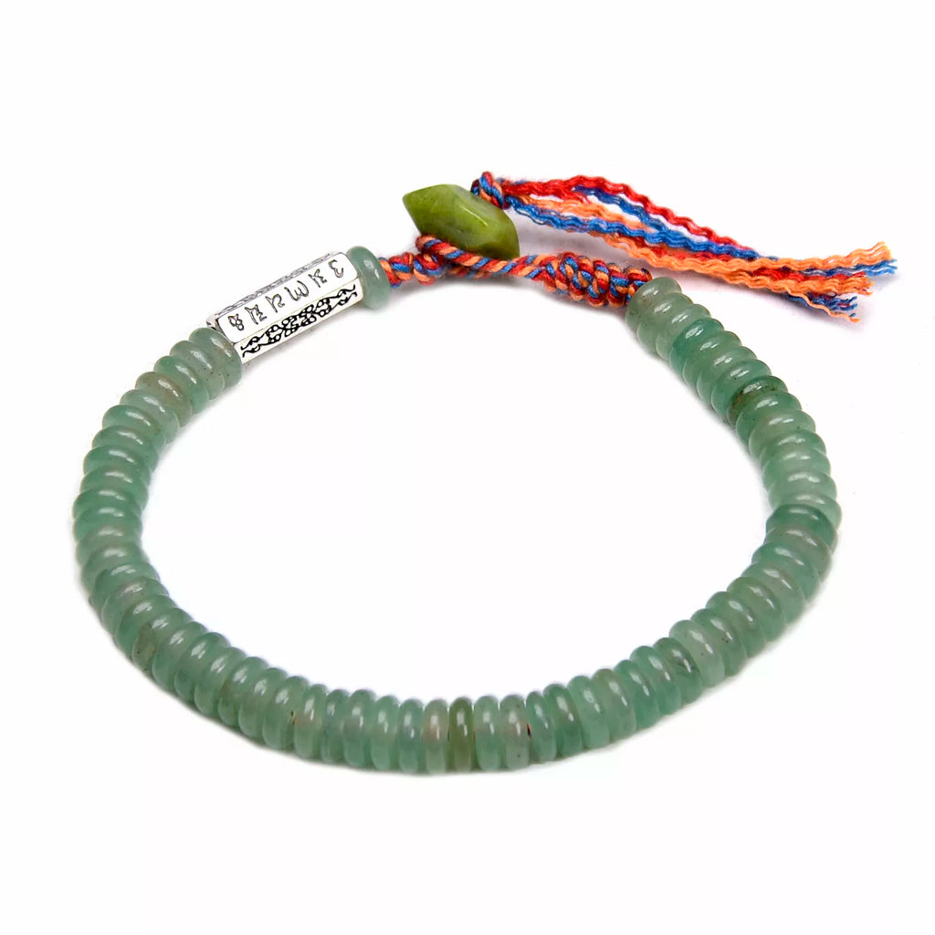 Tibetan Aventurine Bracelet - Natural Green Stone Buddhist Jewelry for Balance & Harmony | Buddhive